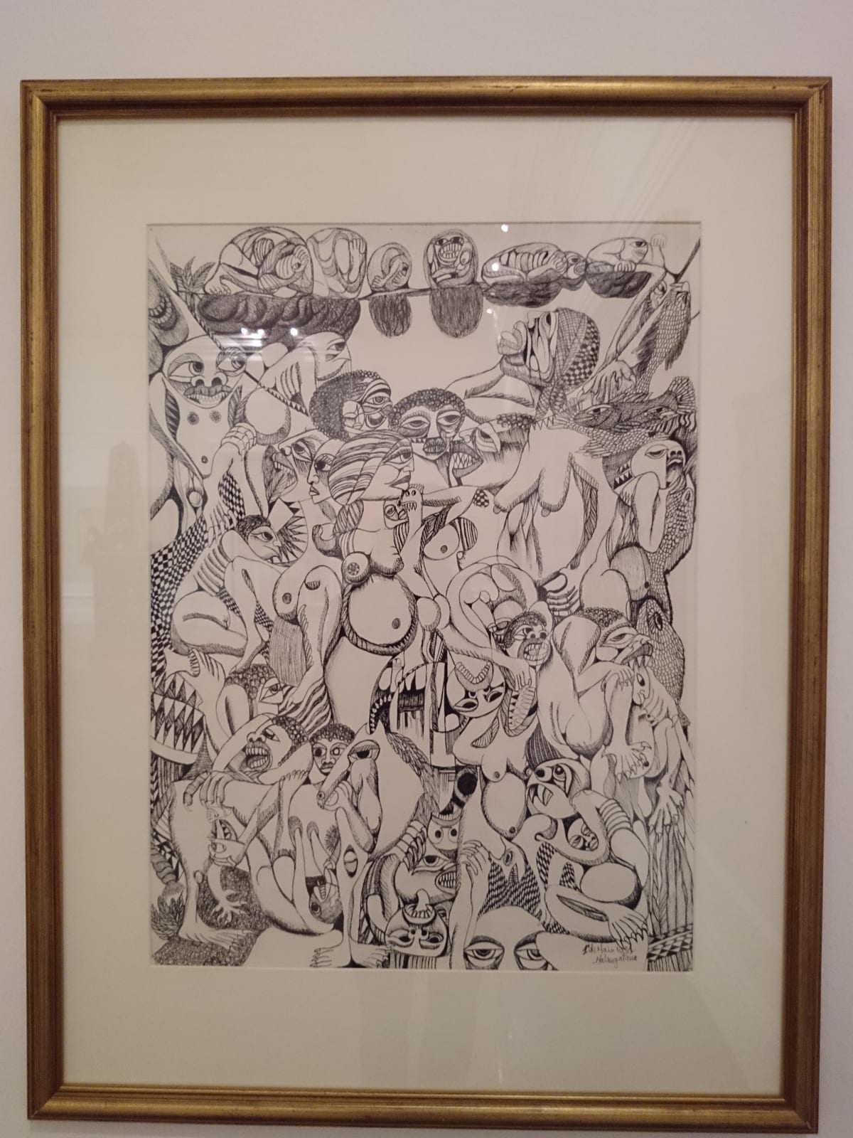 Portrait or photograph of Malangatana Ngwenya: Drawn in 1981, Donated in 2008. Malangatana Valante Ngwenya (1936-2011) Mozambican. Pen and ink on paper. Acc. no