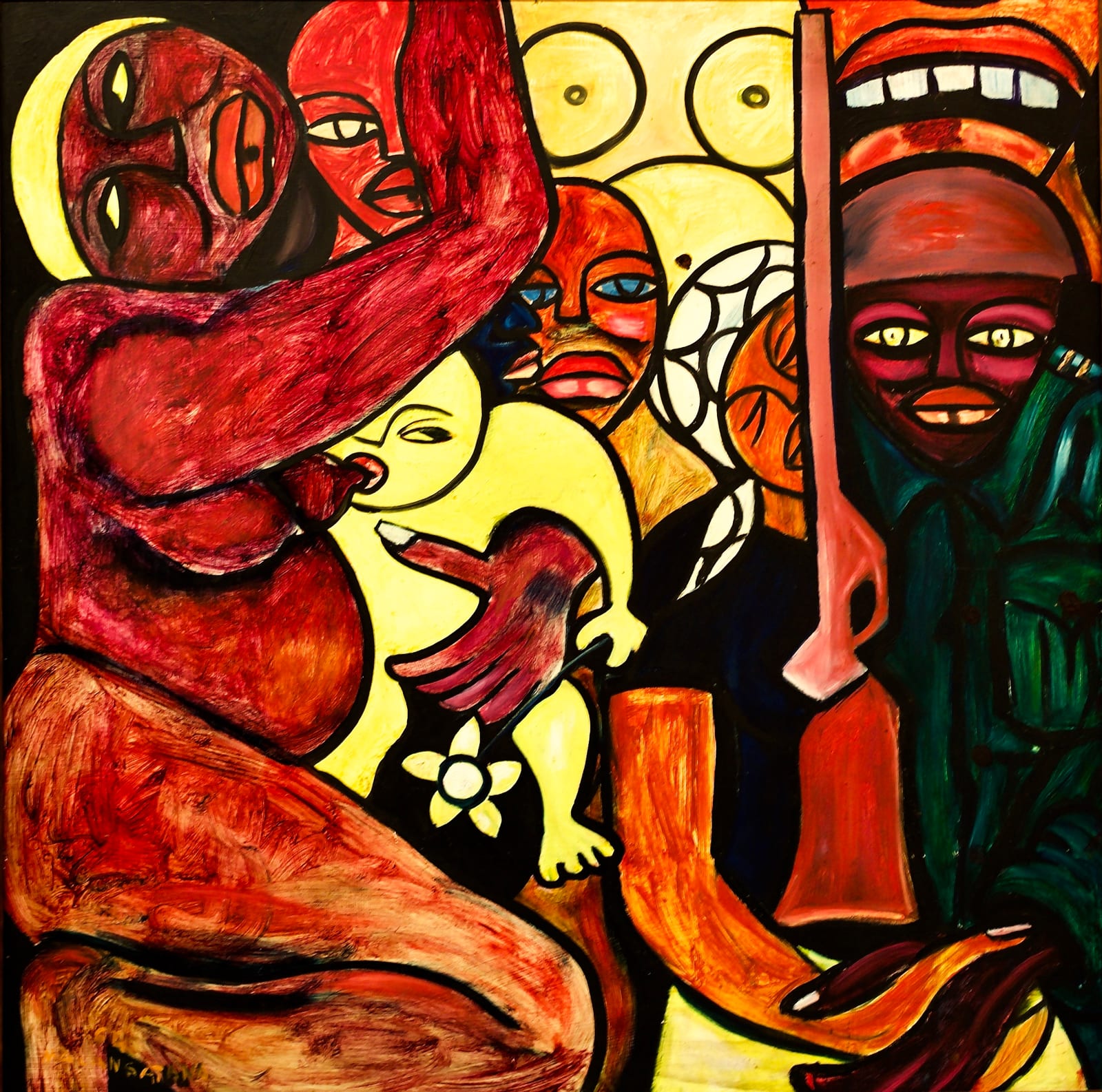 Work or historical image connected to Malangatana Ngwenya: This file is a 1964 painting by the artist Malangatana of Mozambique, currently held at the Centro de