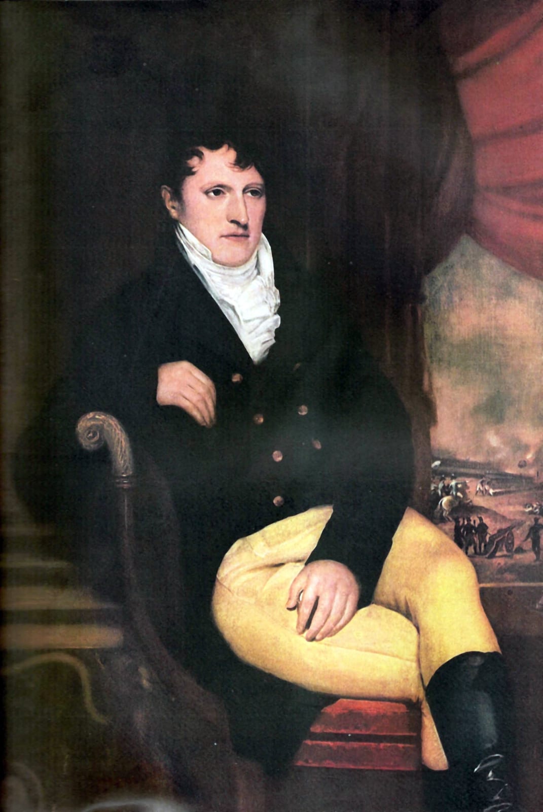 Portrait or photograph of Manuel Belgrano: Portrait of Manuel Belgrano made in London (1815) by French artist Francois Casimir Carbonnier, for whom Belgrano pos