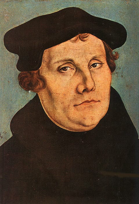 Portrait or photograph of Martin Luther: Lucas Cranach (I) workshop - Martin Luther (Uffizi)
