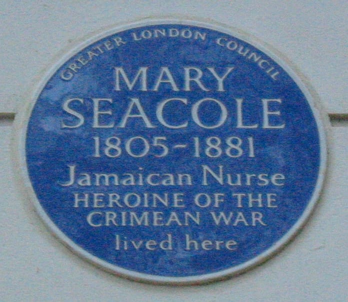 Portrait or photograph of Mary Seacole: Pliaque à Londres