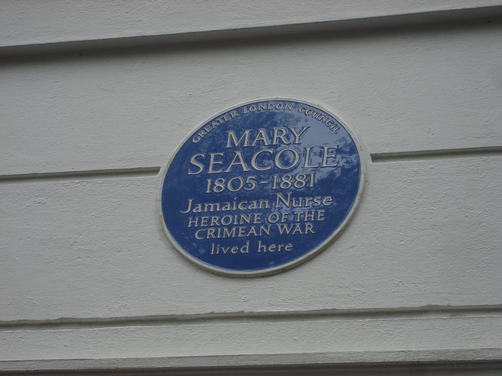Portrait or photograph of Mary Seacole: Mary Seacole blue plaque Soho Square.