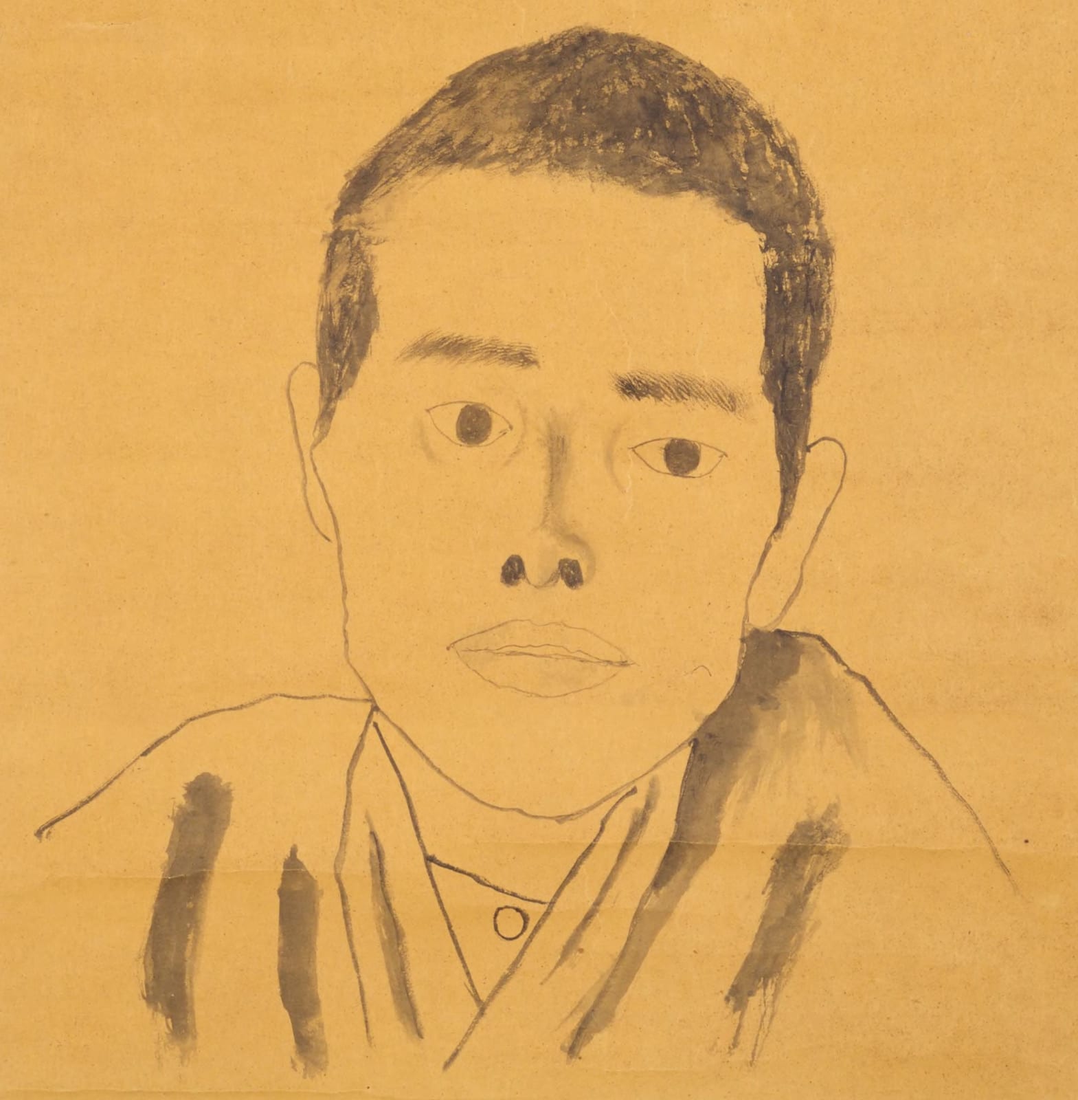 Portrait or photograph of Masaoka Shiki: 正岡子規の自画像(国立国会図書館所蔵)、1900年の作。