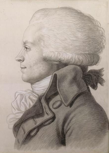 Portrait or photograph of Maximilien Robespierre: Physionotrace of Maximilien Robespierre, unsigned drawing formerly attributed to Antoine-Paul Vincent. Pencil