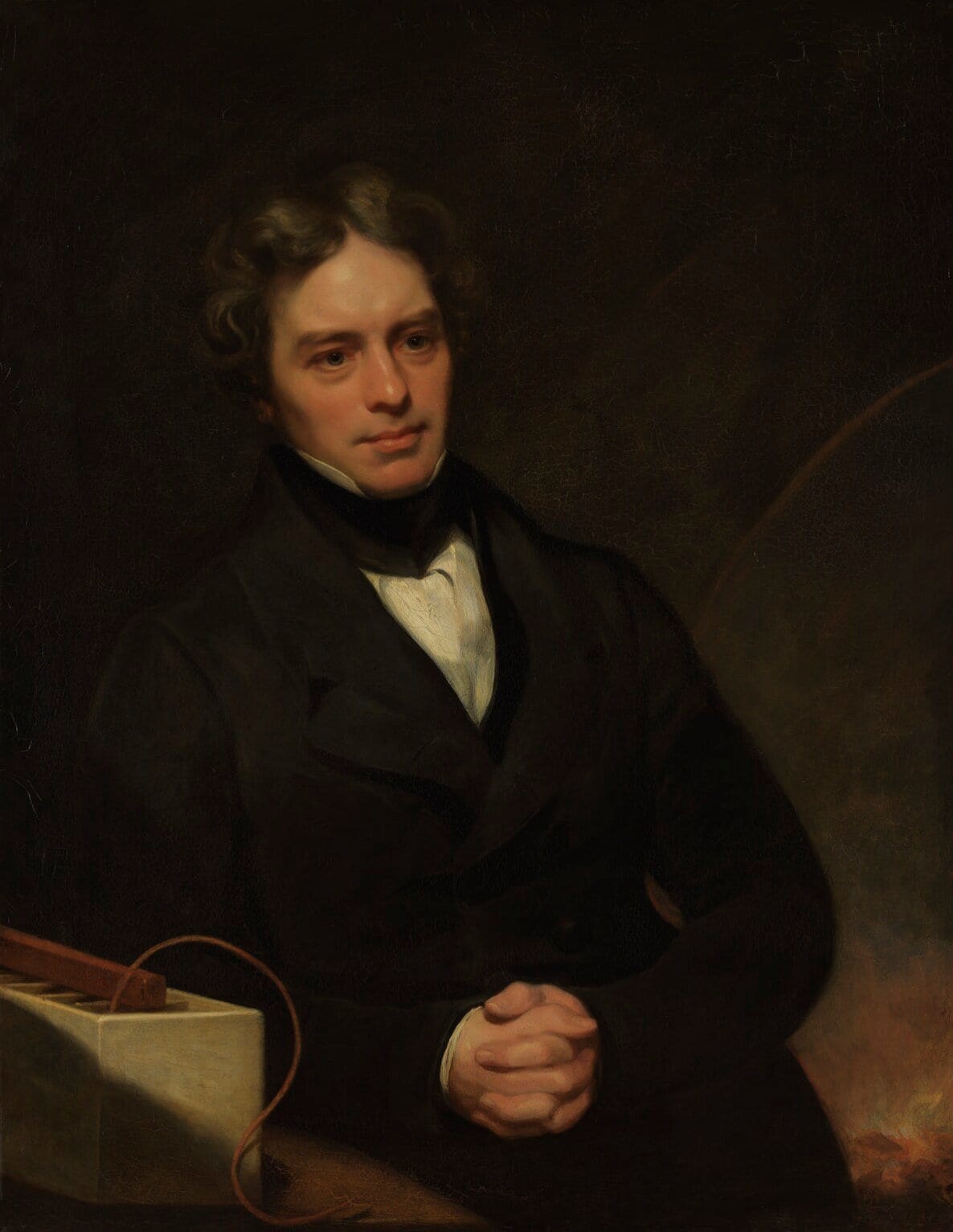 Portrait or photograph of Michael Faraday: Michael Faraday by Thomas Phillips oil on canvas, 1841-1842 35 3/4 in. x 28 in. (908 mm x 711 mm) Purchased, 1868 NPG