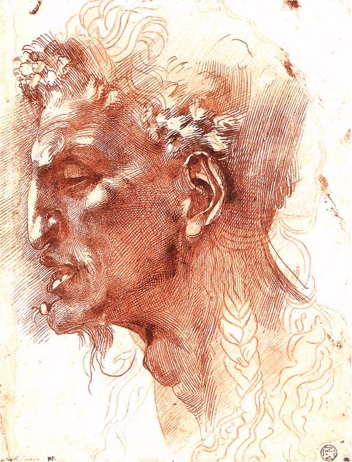 Portrait or photograph of Michelangelo Buonarroti: Michelangelo Buonarroti - Satyr's Head - WGA15526