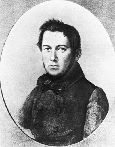 Portrait or photograph of Mikhail Glinka: Mikhail Glinka in the 1840's, portrait by Yanenko