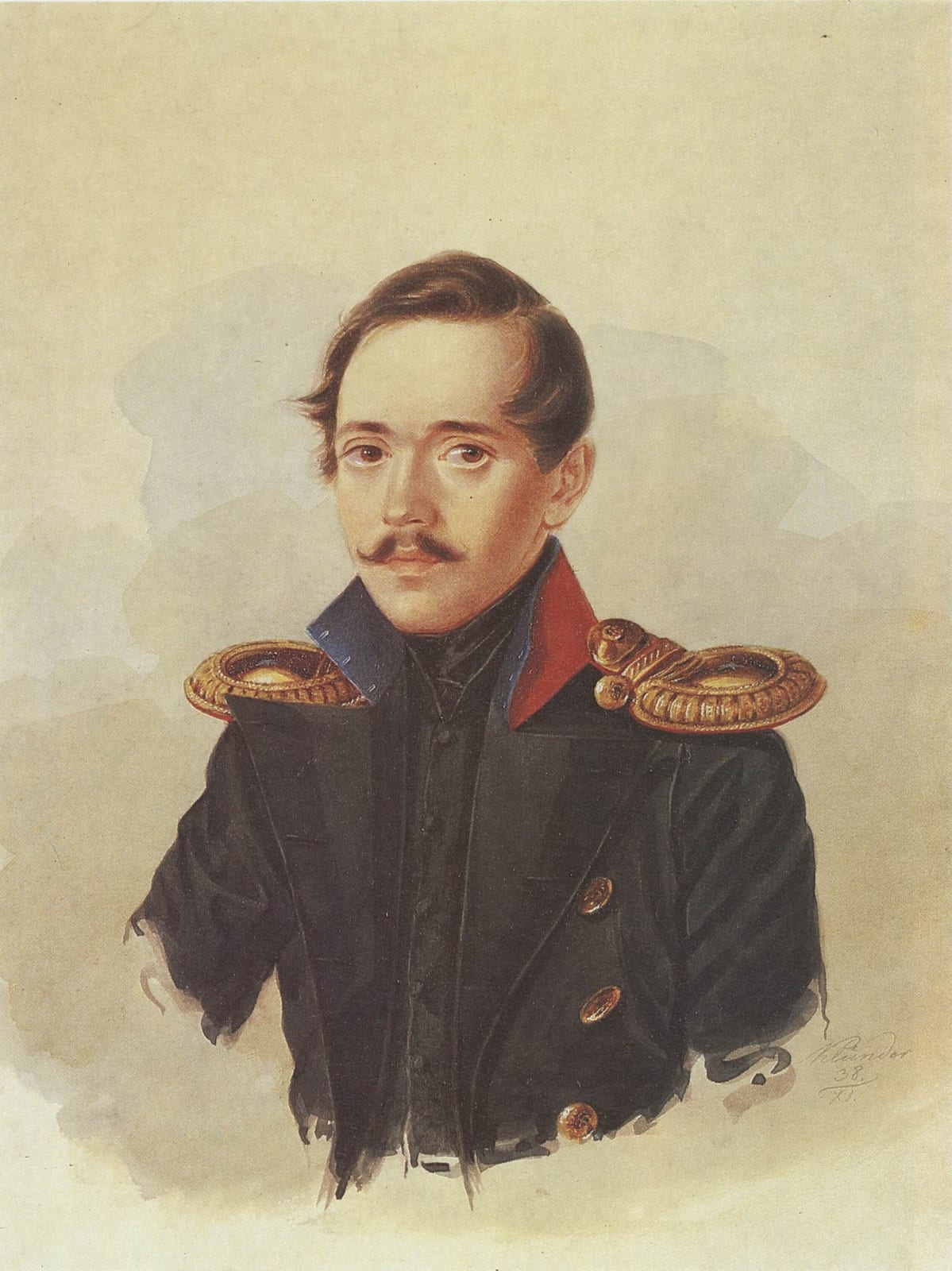 Portrait or photograph of Mikhail Lermontov: Russian poet Mikhail Yurievich Lermontov