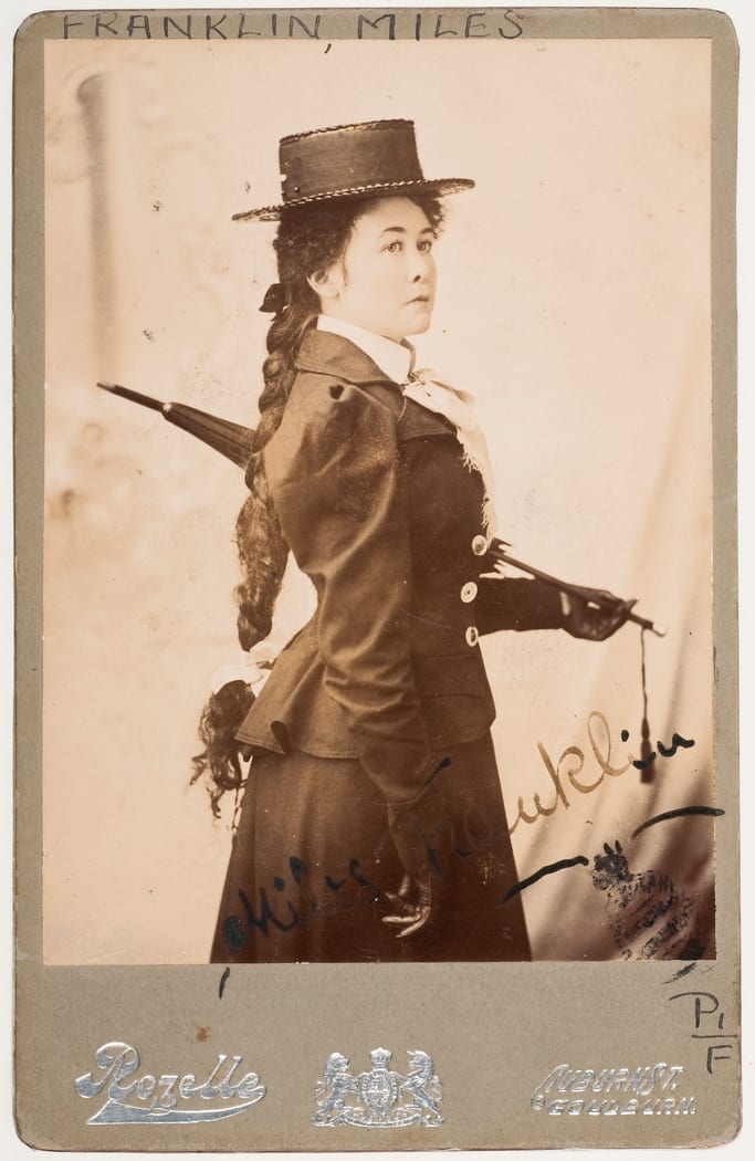 Portrait or photograph of Miles Franklin: Portrait of Miles Franklin, 1901, by Rozelle Studios, photographic print, State Library of New South Wales P1/597