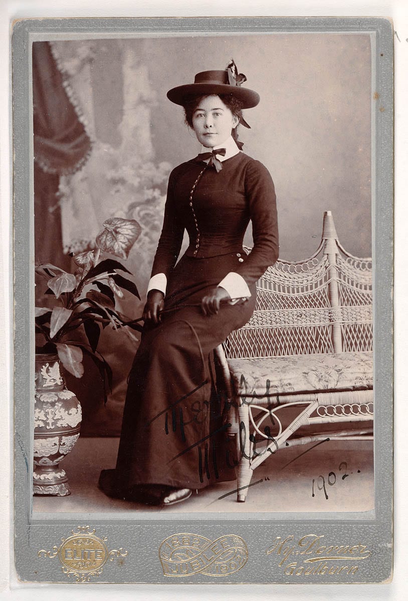 Portrait or photograph of Miles Franklin: Portrait of Miles Franklin, 1902, by HY Dorner, Goulburn, photoprint, State Library of New South Wales PX*D 250 (v.1)