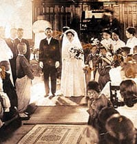 Portrait or photograph of Na Hye-sok: married of Na Hye-sok and Kim Woo-young, in Jeongdong wedding hall, Seoul