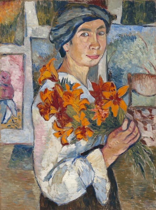 Portrait or photograph of Natalia Goncharova: Изображен(а): Гончарова Наталья Сергеевна Автор: Гончарова Наталья Сергеевна Источник и место хранения оригинала: