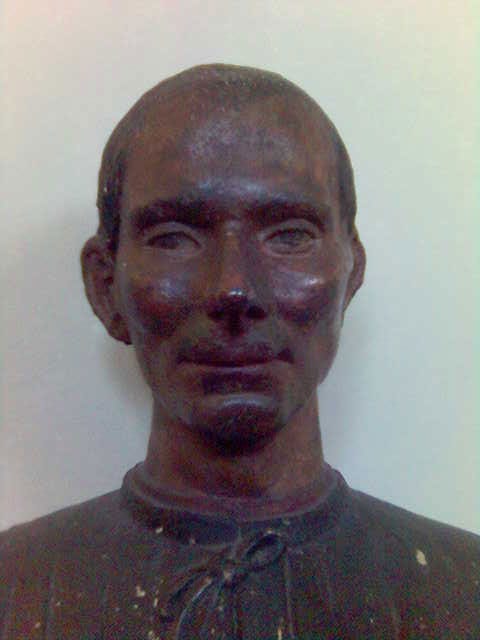 Portrait or photograph of Niccolò Machiavelli: Polychrome bust of Niccolò Machiavelli (perhaps modelled on the death mask of Machiavelli); Palazzo Vecchio, Flor