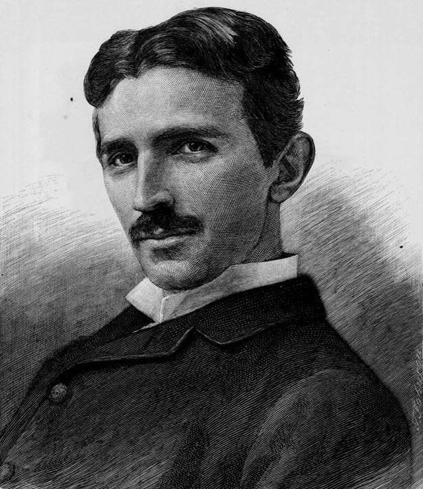 Portrait or photograph of Nikola Tesla: An engraving of Nikola Tesla