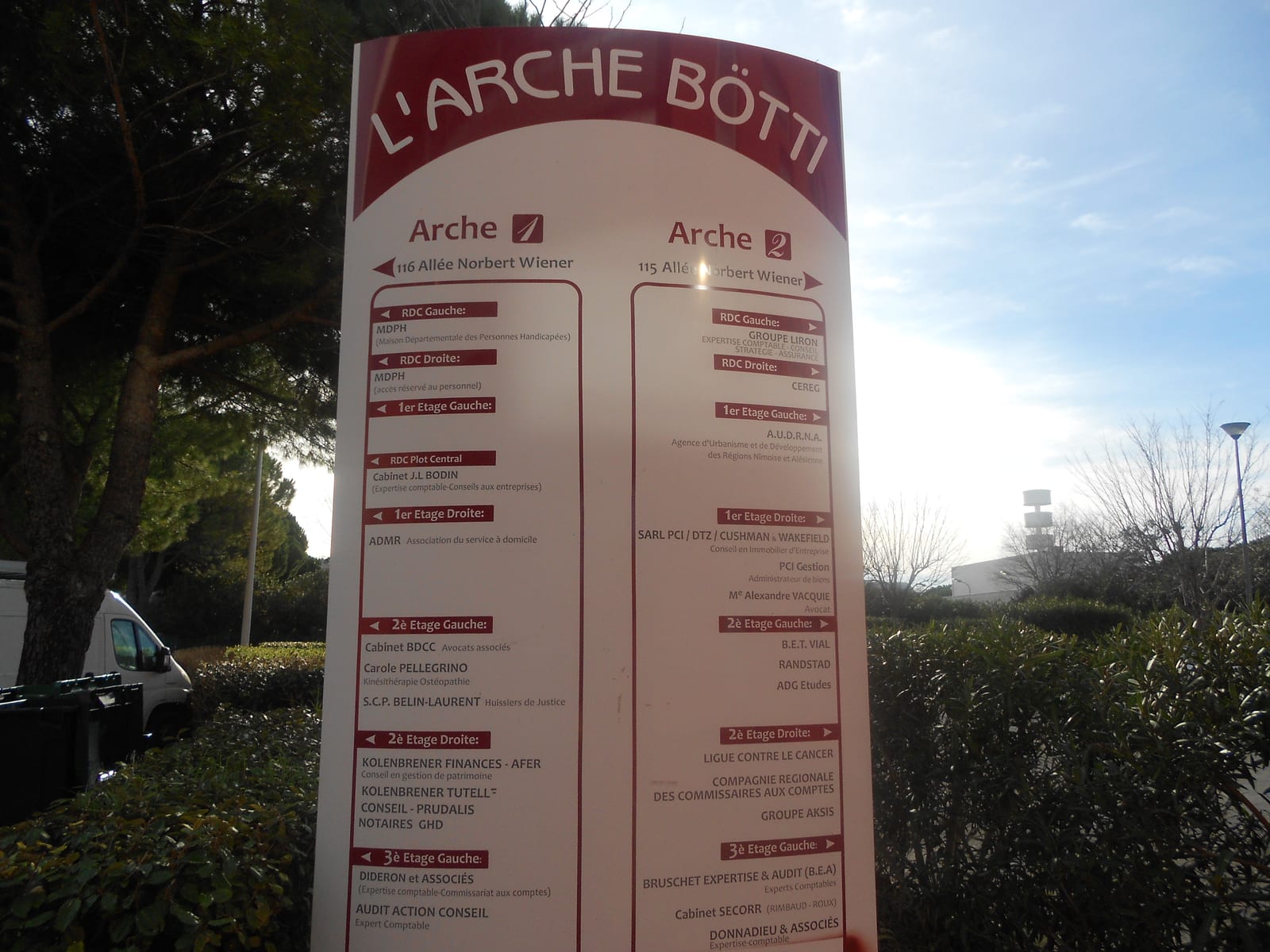 Portrait or photograph of Norbert Wiener: Arche Bötti, Allée Norbert Wiener, Parc Georges Besse, Nïmes. 2020-01-04