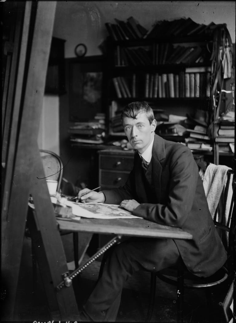 Portrait or photograph of Norman Lindsay: Norman Lindsay, ca. 1900-1912, by Lionel Lindsay, photograph, State Library of New South Wales ON 186