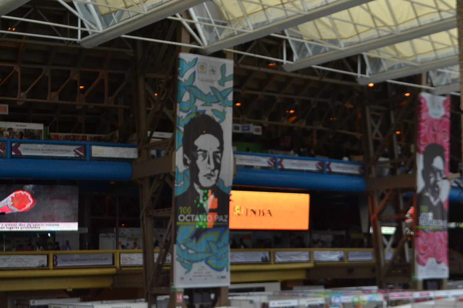 Portrait or photograph of Octavio Paz: Cartel conmemorativo de Octavio Paz en la explanada del Auditorio