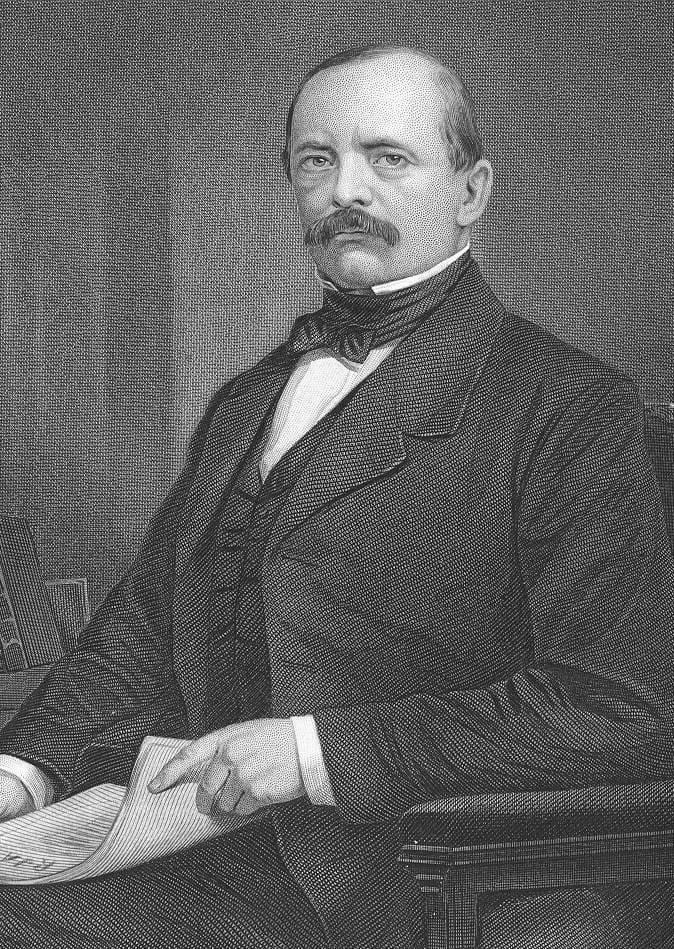 Portrait or photograph of Otto von Bismarck: Engraving of Otto von Bismarck , cropped version of Image:Otto von Bismarck.JPG at ratio 0,7 : 1,0