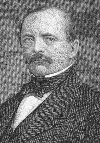 Portrait or photograph of Otto von Bismarck: Engraving of Otto von Bismarck , cropped image showing portrait only