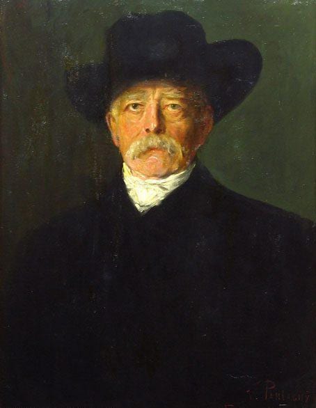 Portrait or photograph of Otto von Bismarck: Portrait of Otto von Bismarck, chancellor of Germany painted by Vilma Lwoff-Parlaghy.