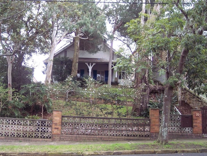 Memorial or place connected to Patrick White: Patrick White's house, Centennial Park, Sydney.