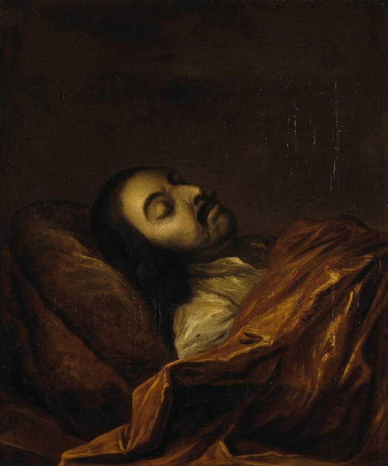Portrait or photograph of Peter the Great: Ivan Nikitin - Portrait of Peter the Great on his Death-Bed - WGA16574