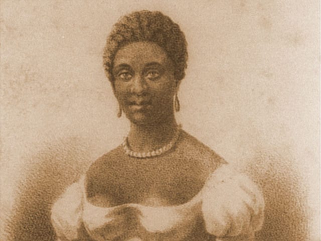 Portrait or photograph of Phillis Wheatley: Portrait of Phillis Wheatley in Revue des colonies