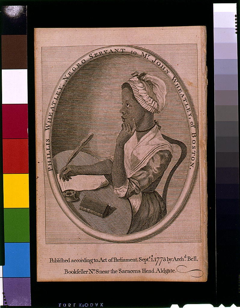 Portrait or photograph of Phillis Wheatley: Title: Phillis Wheatley, Negro servant to Mr. John Wheatley, of Boston Abstract/medium: 1 print : engraving.