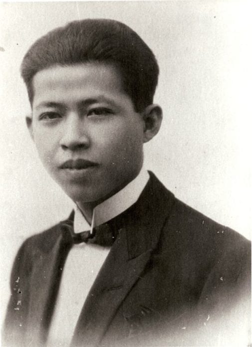 Work or historical image connected to Pridi Banomyong: ปรีดี พนมยงค์ ใน ปี ค.ศ. 1915