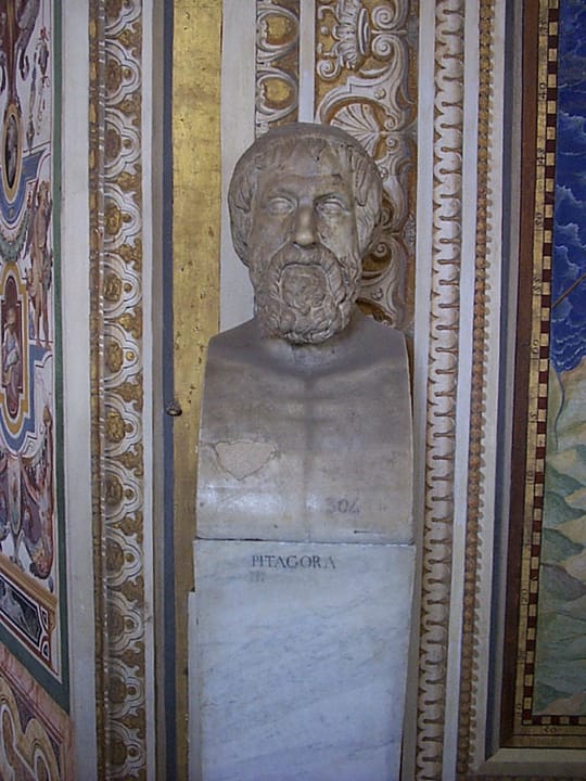 Portrait or photograph of Pythagoras: Bust of Pythagoras at the Vatican Museum, Vatican City