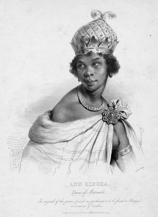 Portrait or photograph of Queen Nzinga: Ann Zingha, queen of Matamba