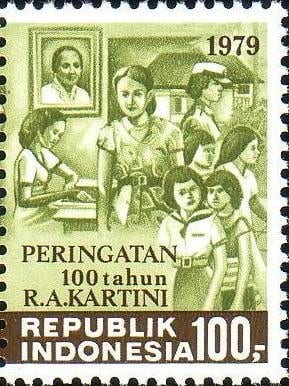 Portrait or photograph of Raden Ajeng Kartini: Stamp