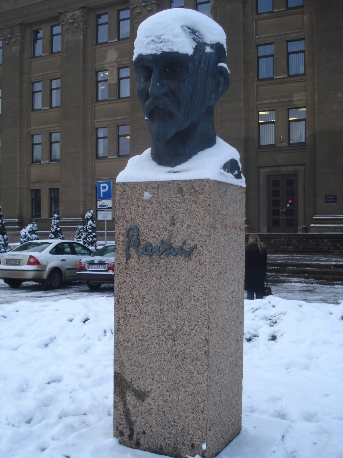 Portrait or photograph of Rainis: Bust of Jānis Rainis (Pliekšāns; 1865-1929), Latvian poet, playwright, translator, and politician in Daugavpils.