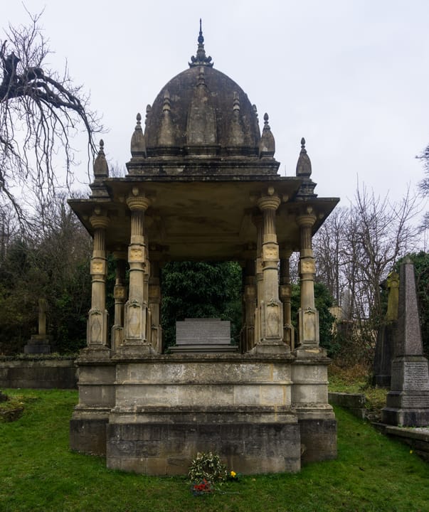Portrait or photograph of Raja Ram Mohan Roy: Mausoleum of Raja Ram Mohan Roy at Arnos Vale Cemetery, Bristol, England