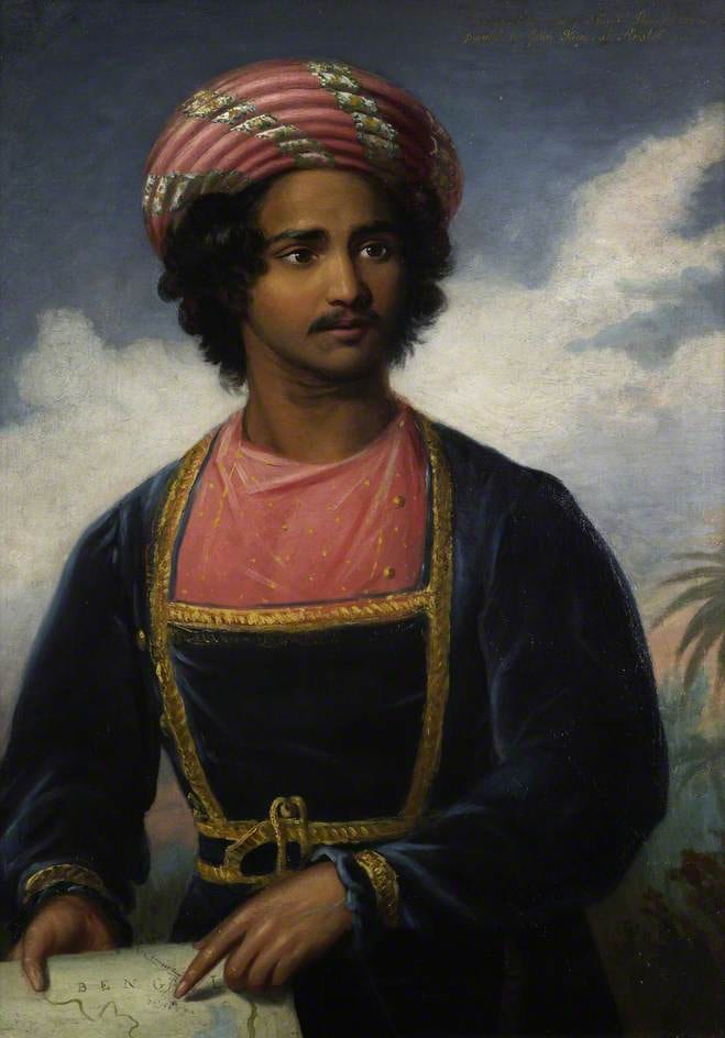 Portrait or photograph of Raja Ram Mohan Roy: John King (1788-1847) - Raja Ram Roy, Son of Raja Ram Mohan Roy - F599 - British Library