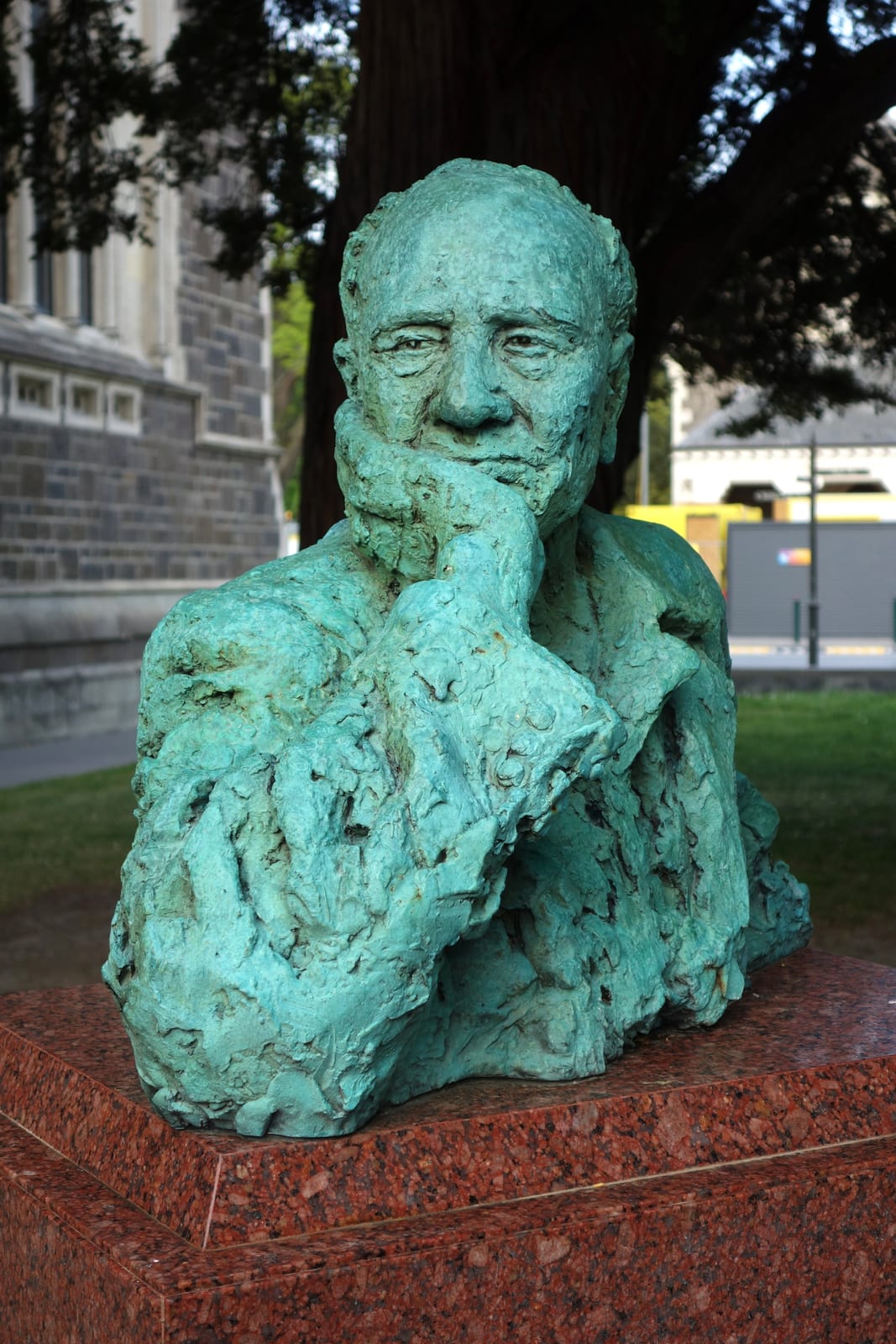 Portrait or photograph of Rewi Alley: Rewi Alley Memorial - Christchurch Arts Centre - Christchurch, New Zealand.