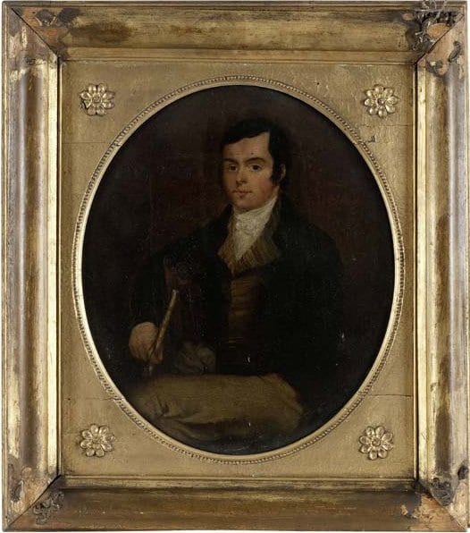 Portrait or photograph of Robert Burns: Portrait of Robert Burns by one of the children of Alexander Nasmyth, 1786-7