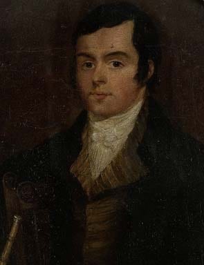 Portrait or photograph of Robert Burns: Detail of portrait of Robert Burns by one of the children of Alexander Nasmyth, 1786-7