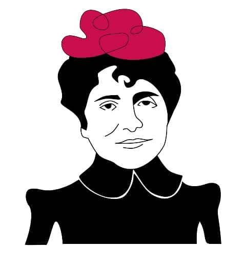 Portrait or photograph of Rosalia de Castro: Rosalía de Castro, caricatura en Tinta de Lura
