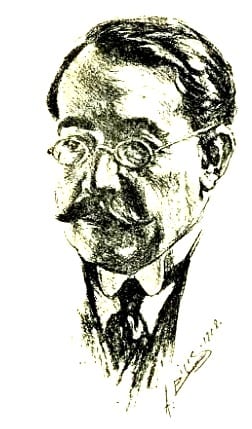Portrait or photograph of Ruben Dario: Imagen de Leopoldo Lugones del libro Rubén Darío de 1919.