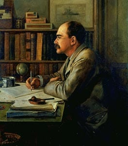Portrait or photograph of Rudyard Kipling: Rudyard Kipling by Sir Philip Burne-Jones 1899