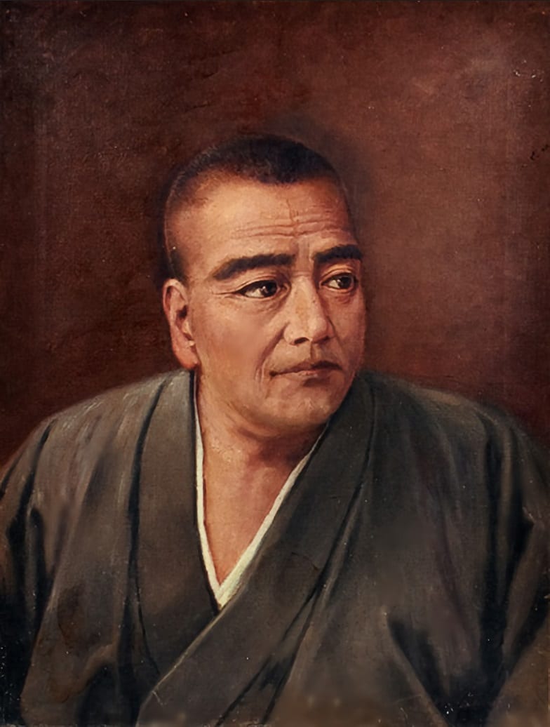 Memorial or place connected to Saigo Takamori: Portrait of Saigo Takamori (oil on canvas) by Ishikawa Shizumasa (1848–1925). The painter Shizumasa personally kn