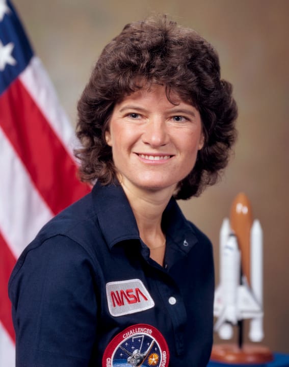 Portrait or photograph of Sally Ride: Sally Ride was the first American woman in space.