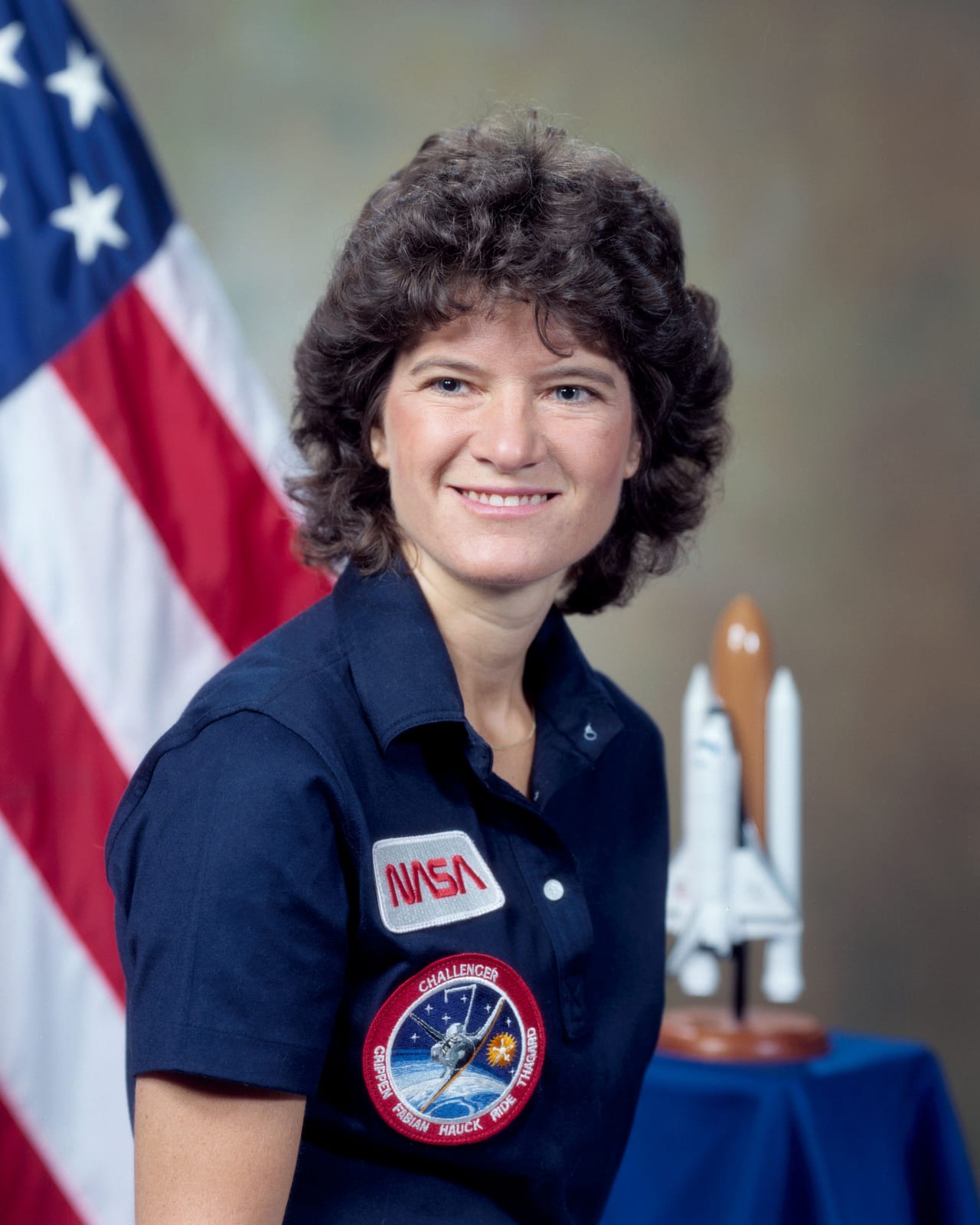 Portrait or photograph of Sally Ride: Sally Ride was the first American woman in space. Born on May 26, 1951 in Los Angeles, California, she received a Bachelor