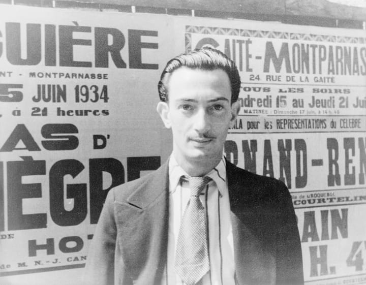 Portrait or photograph of Salvador Dali: Portrait of Salvador Dalí , Paris Title derived from information on verso of photographic print. Van Vechten number: XX