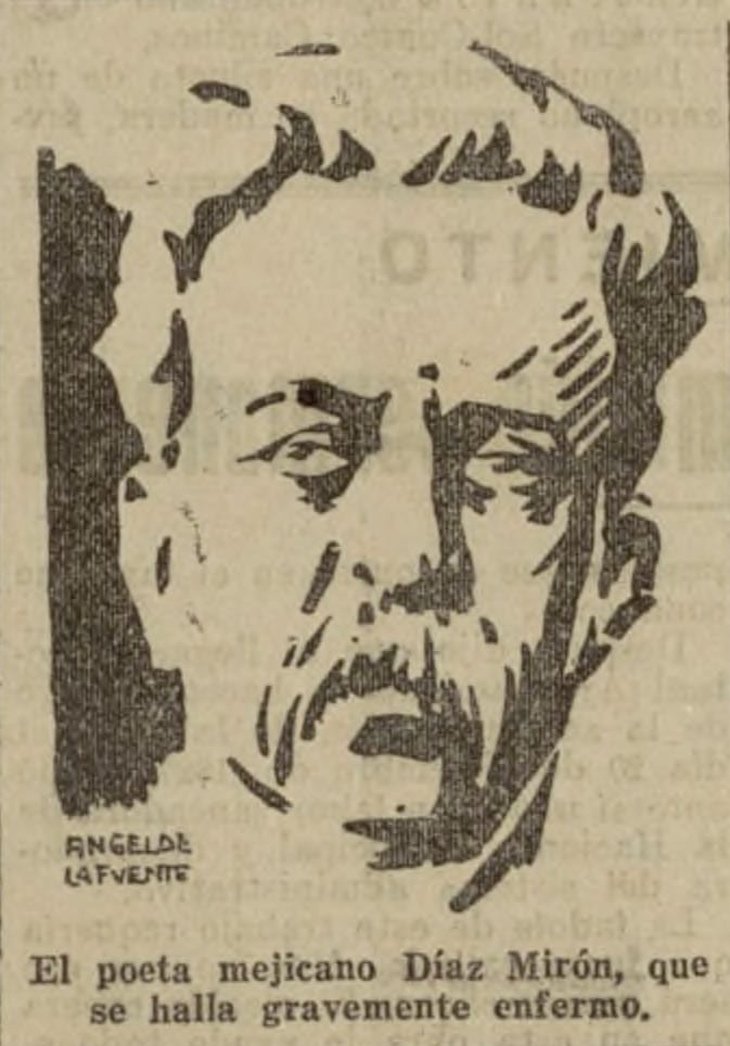 Image connected to Salvador Diaz Miron: El poeta mejicano Díaz Mirón, que se halla gravemente enfermo.