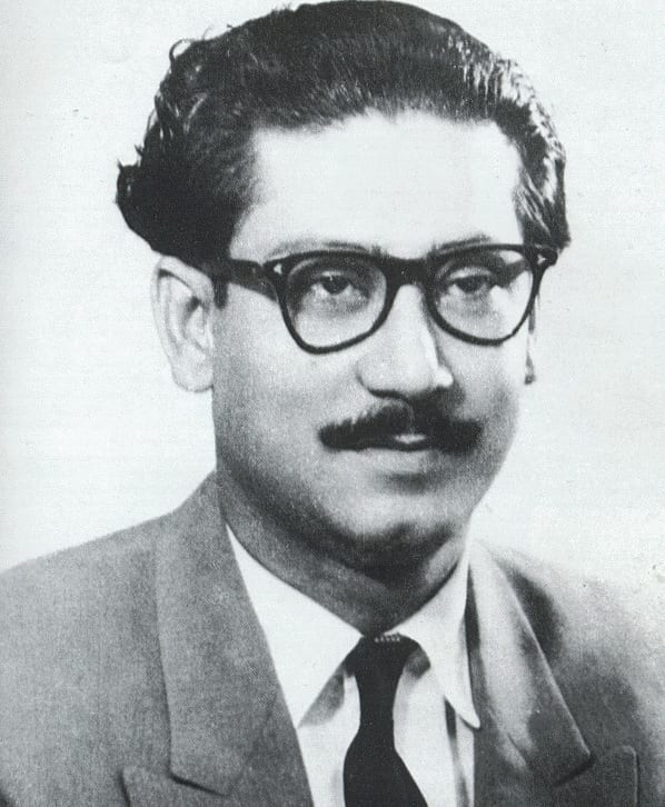 Portrait or photograph of Sheikh Mujibur Rahman: Sheikh Mujibur Rehman during the fifties
