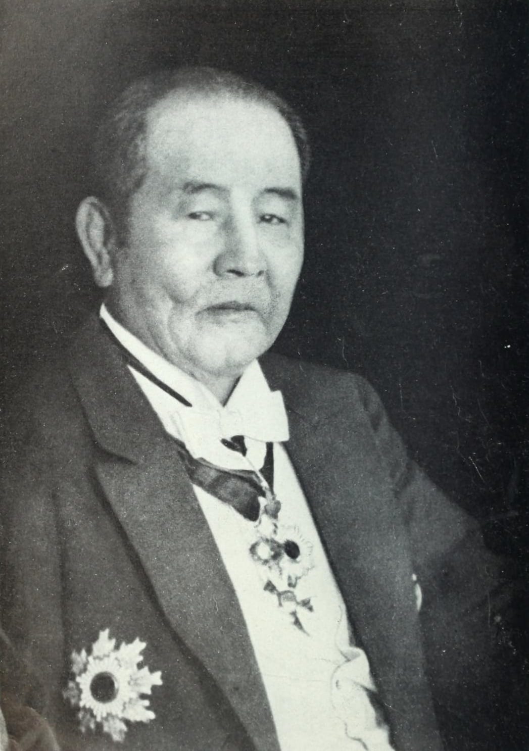 Portrait or photograph of Shibusawa Eiichi: Picture of the old aged Shibusawa Eiichi.