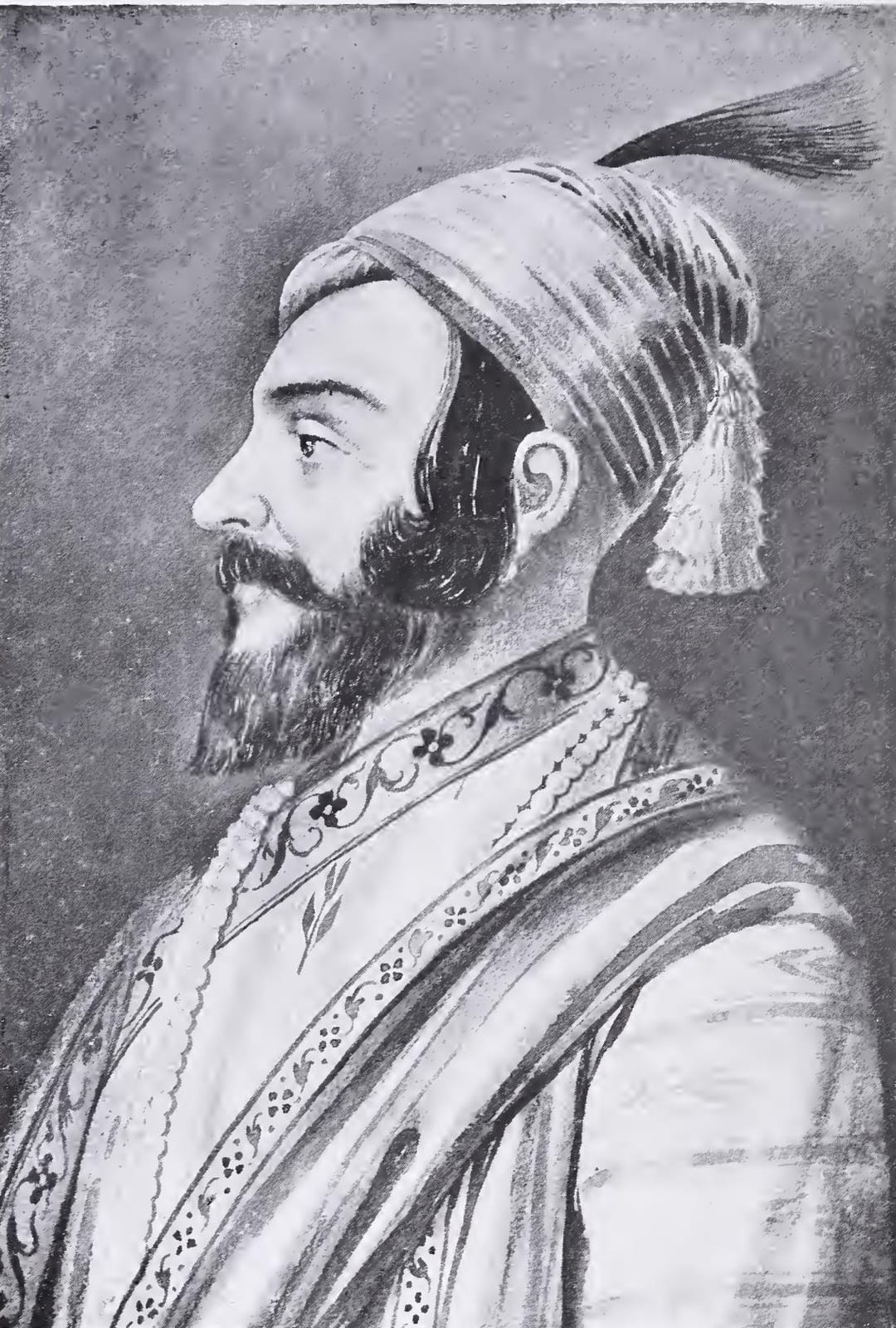 Portrait or photograph of Shivaji: Shivaji portrait, from Kincaid and Parasnis