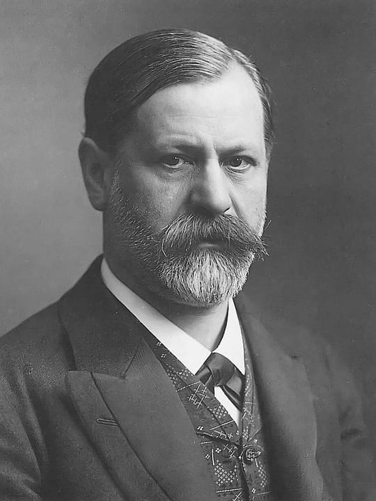 Portrait or photograph of Sigmund Freud: Sigmund Freud was an Austrian neurologist and the founder of the psychoanalytical school of psychology.
